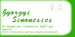 gyorgyi simoncsics business card